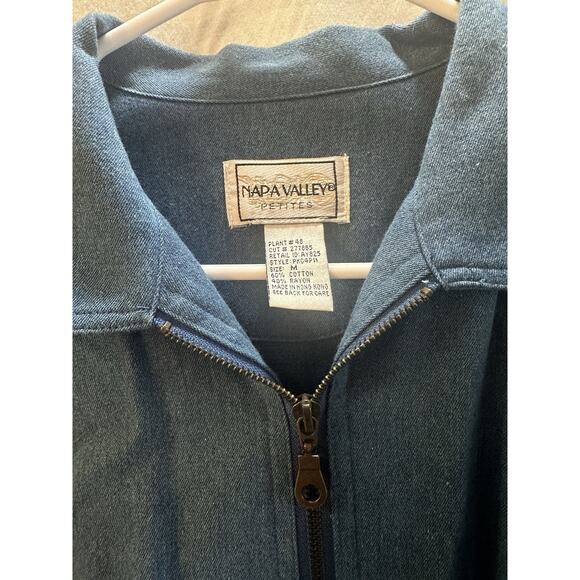 Napa Valley Petites Denim Zip Jacket with Embroidered Flowers – Women’s Size M - Picture 8 of 8